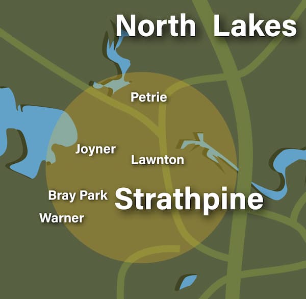 Strathpine, Bray Park, Warner, Lawton Stump grinding map